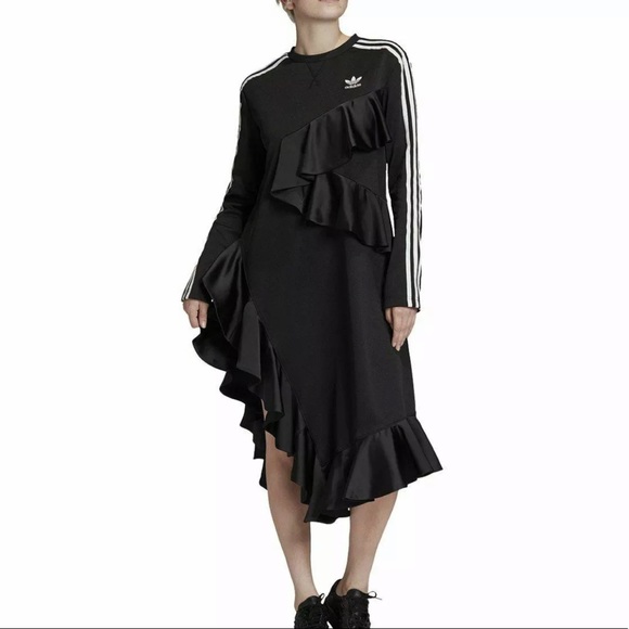 adidas Dresses Adidas Originals X J Koo Black Ruffle Dress Poshmark